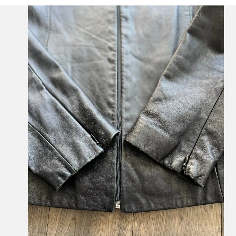 Wilsons 100% Genuine Leather Size M Pelle Studio Jacket Leopard Print Lining - Picture 10 of 10